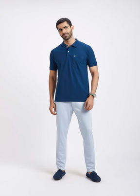 Men's Polo T-Shirt with Pocket - Air Force