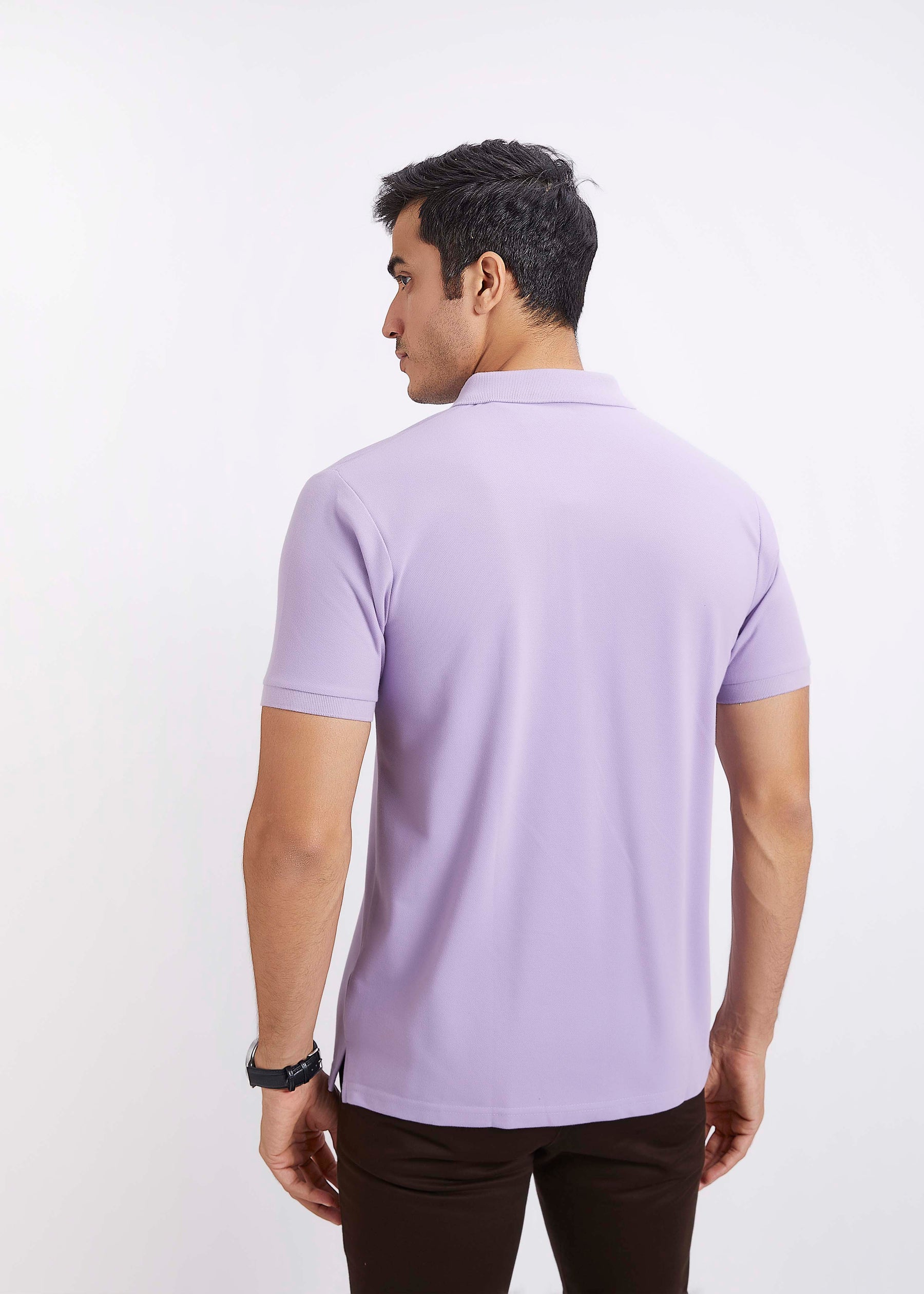 Men's Polo T-Shirt with Pocket - Lavender