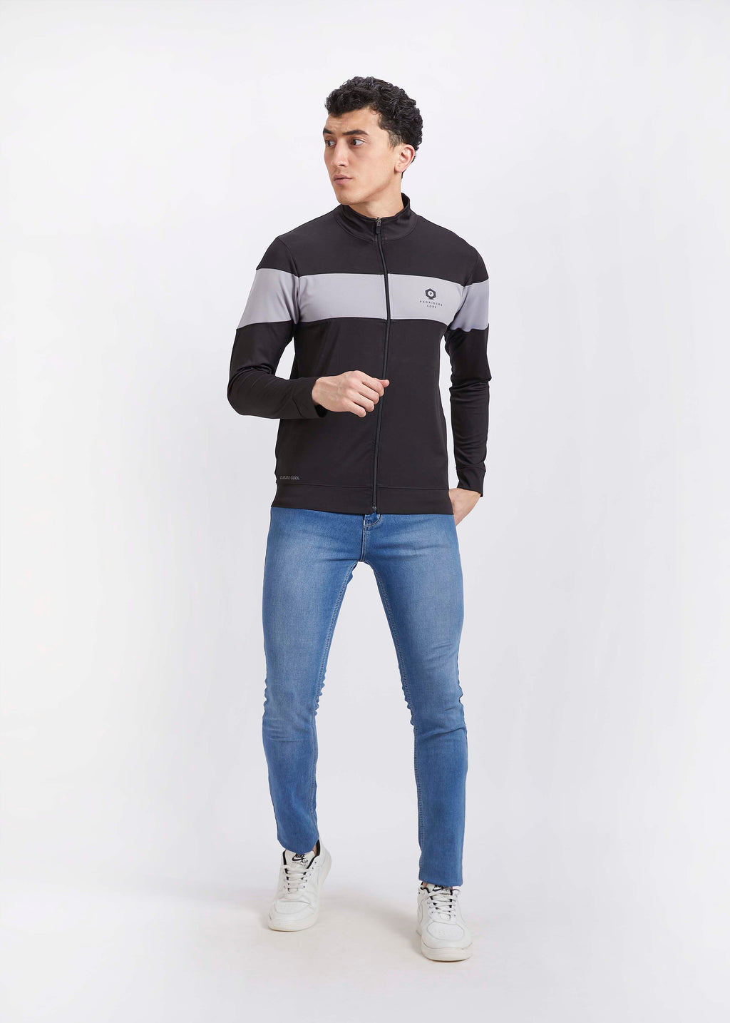 Micro Dri-Fit Color Block Gym/Biker Jacket