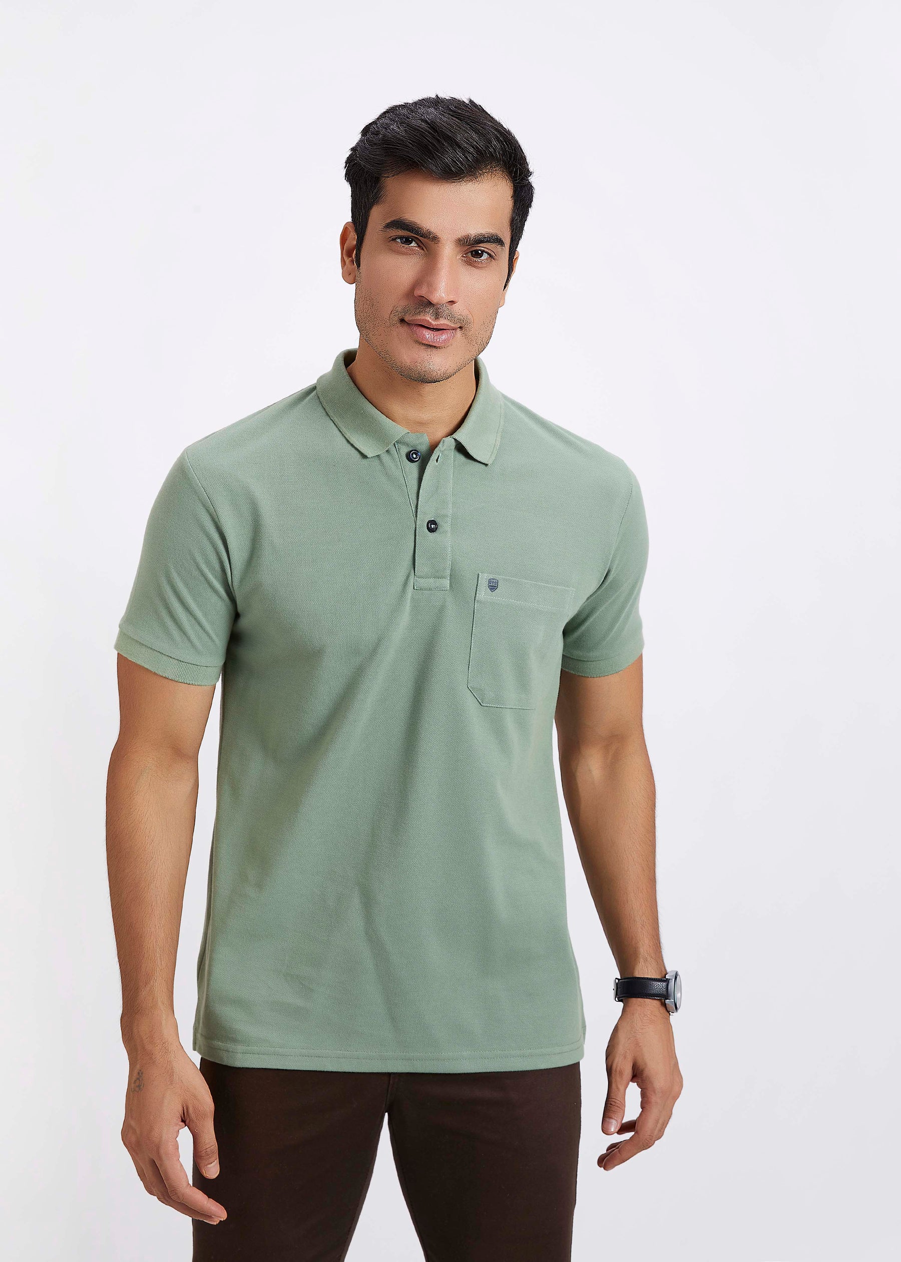 Men's Polo T-Shirt with Pocket- Pista