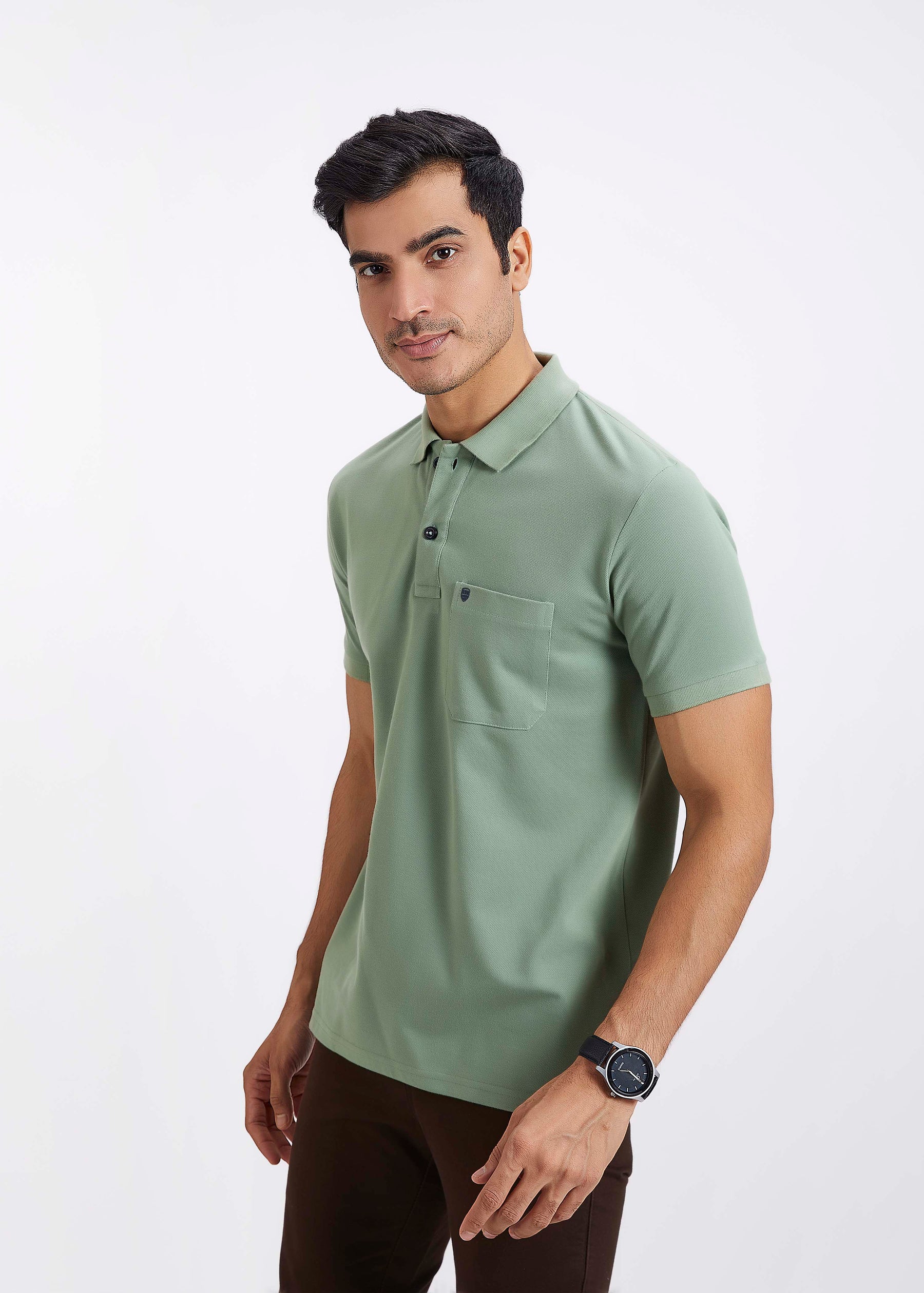 Men's Polo T-Shirt with Pocket- Pista