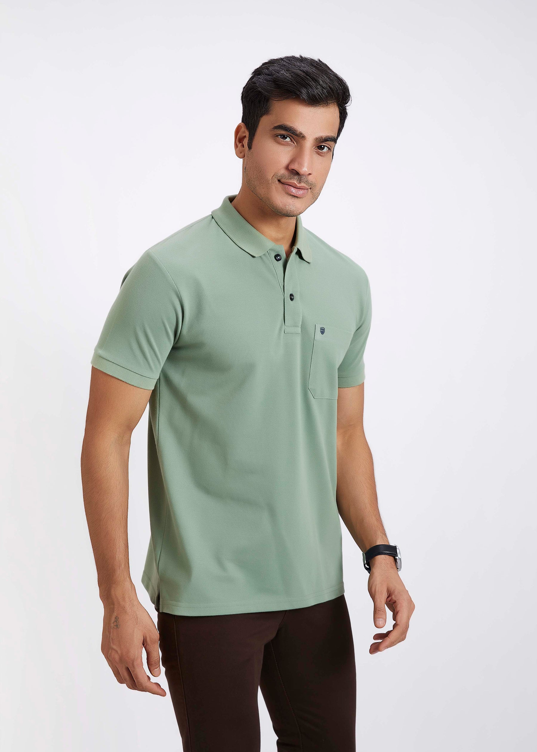 Men's Polo T-Shirt with Pocket- Pista