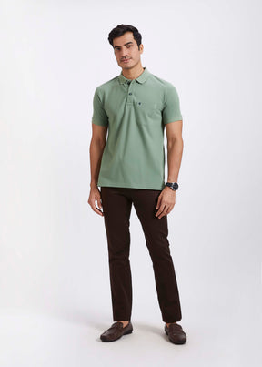 Men's Polo T-Shirt with Pocket- Pista