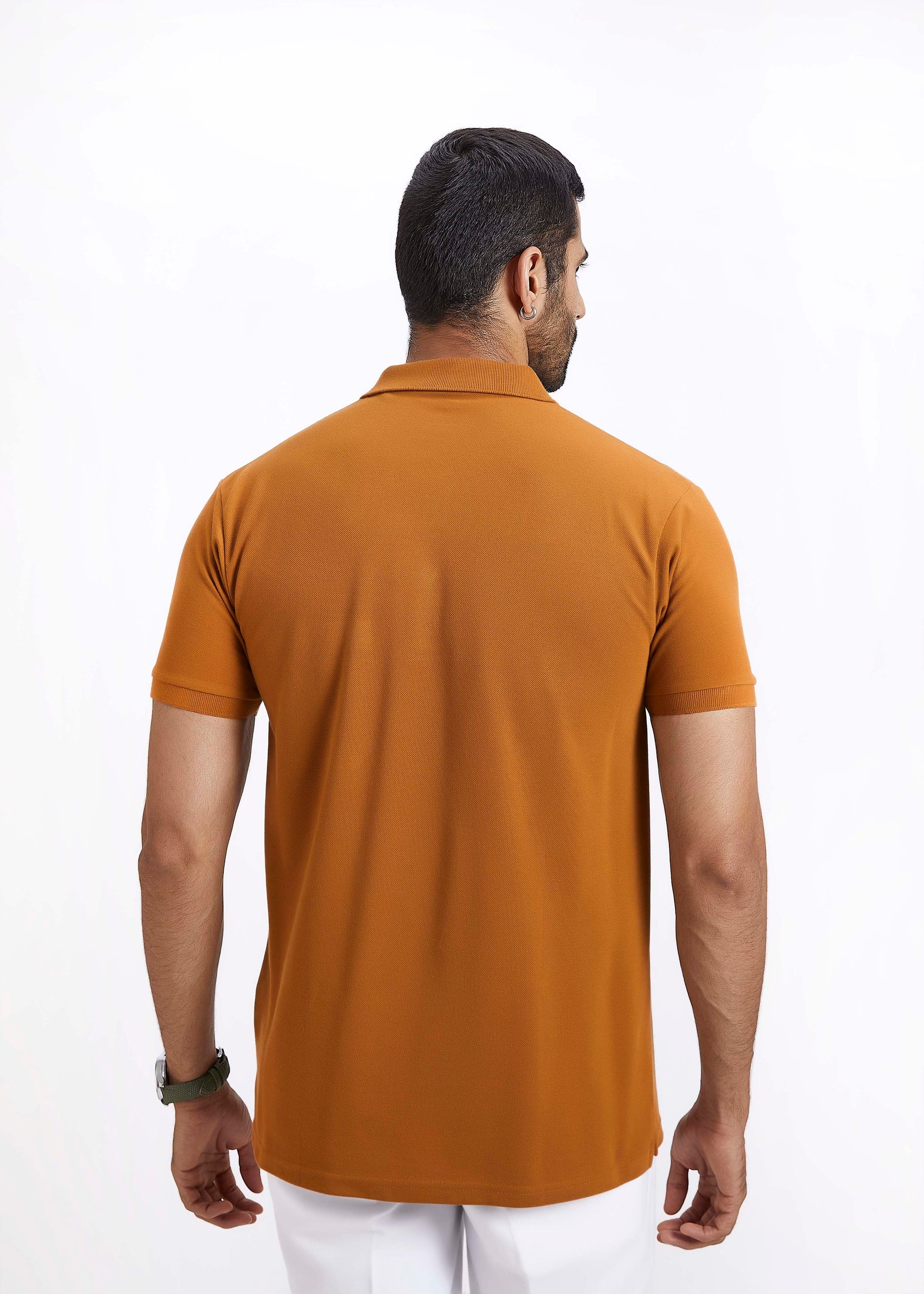 Men's Polo T-Shirt with Pocket - Coffee