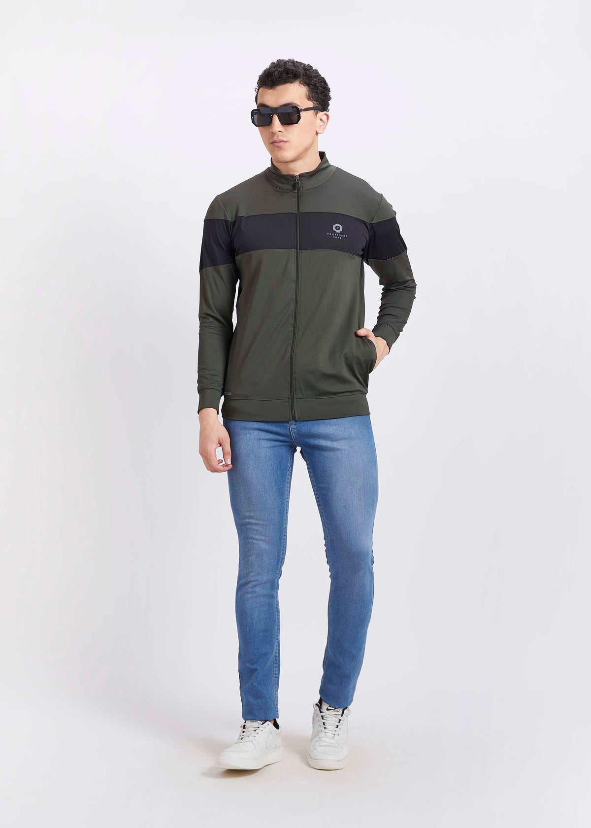 Micro Dri-Fit Color Block Gym/Biker Jacket