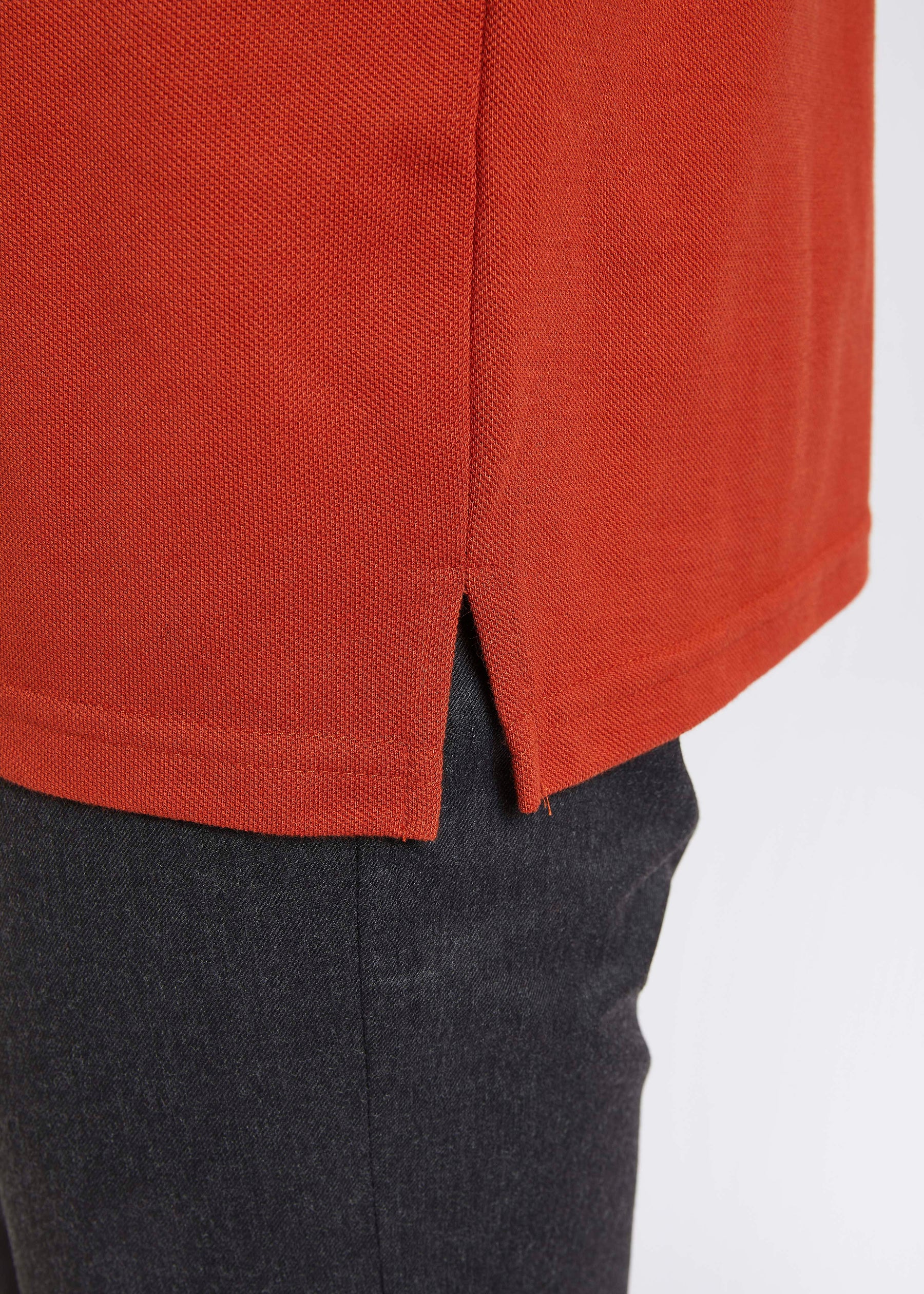 Men's Polo T-Shirt with Pocket - Rust