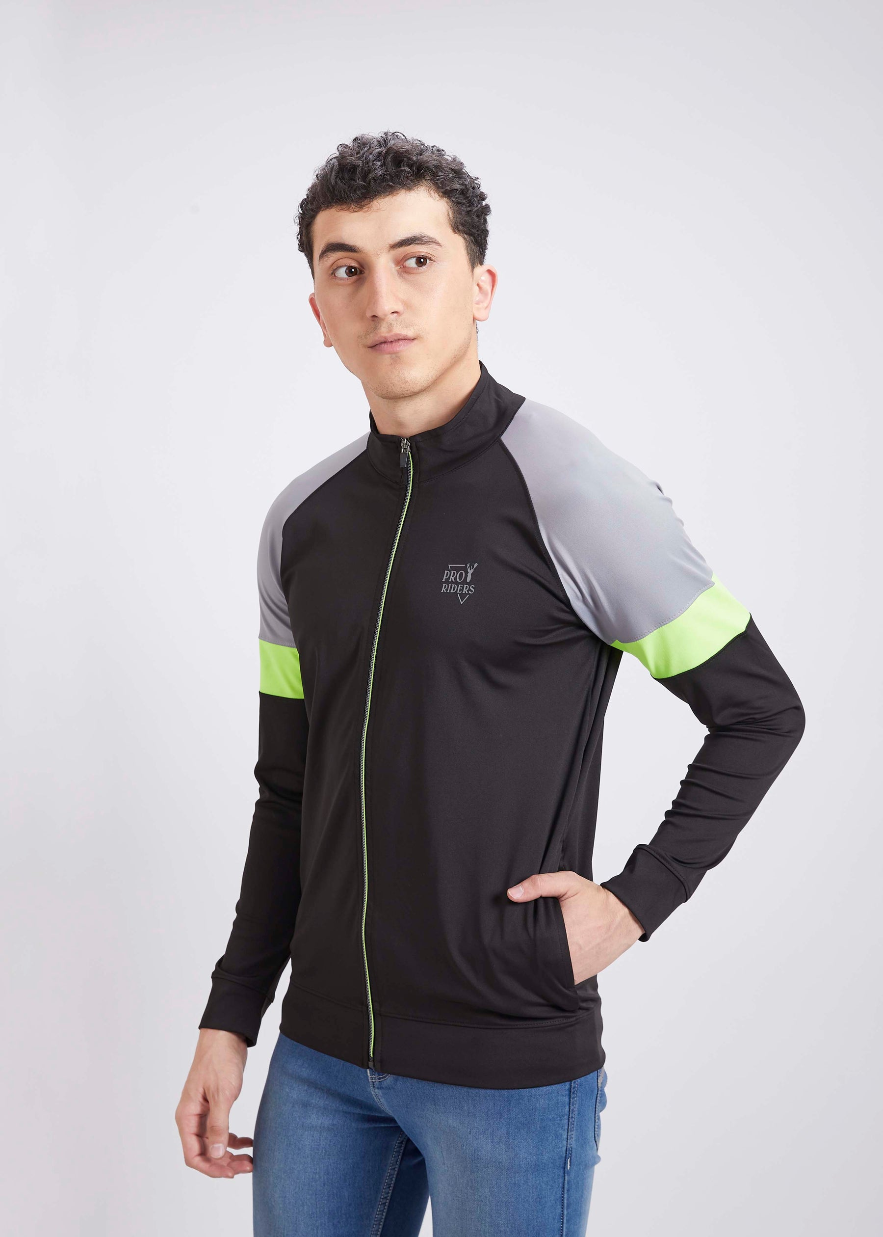 Micro Dri Fit Solid Gym Biker Jacket