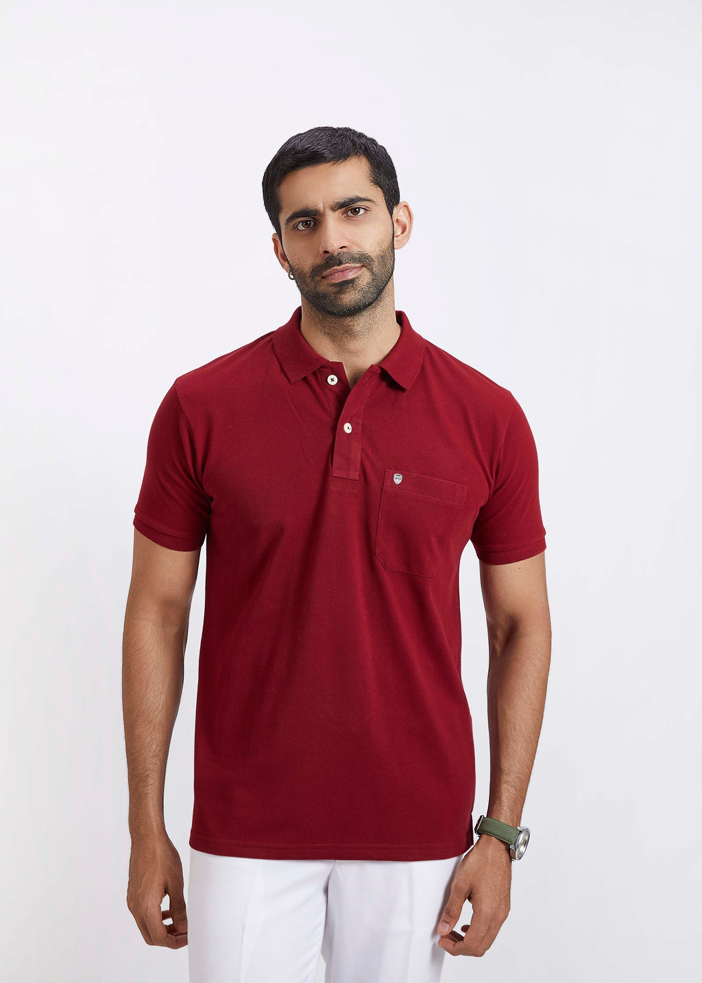 Basic Polo with Pocket  - Wine