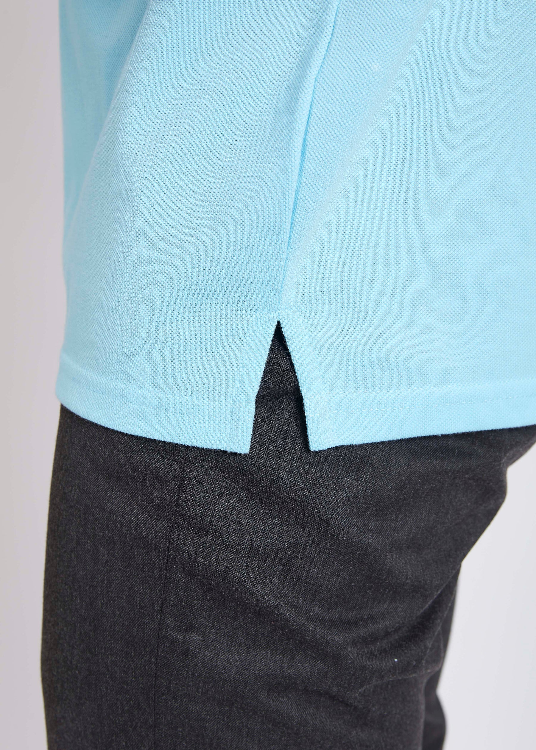 Men's Polo T-Shirt with Pocket -Aqua