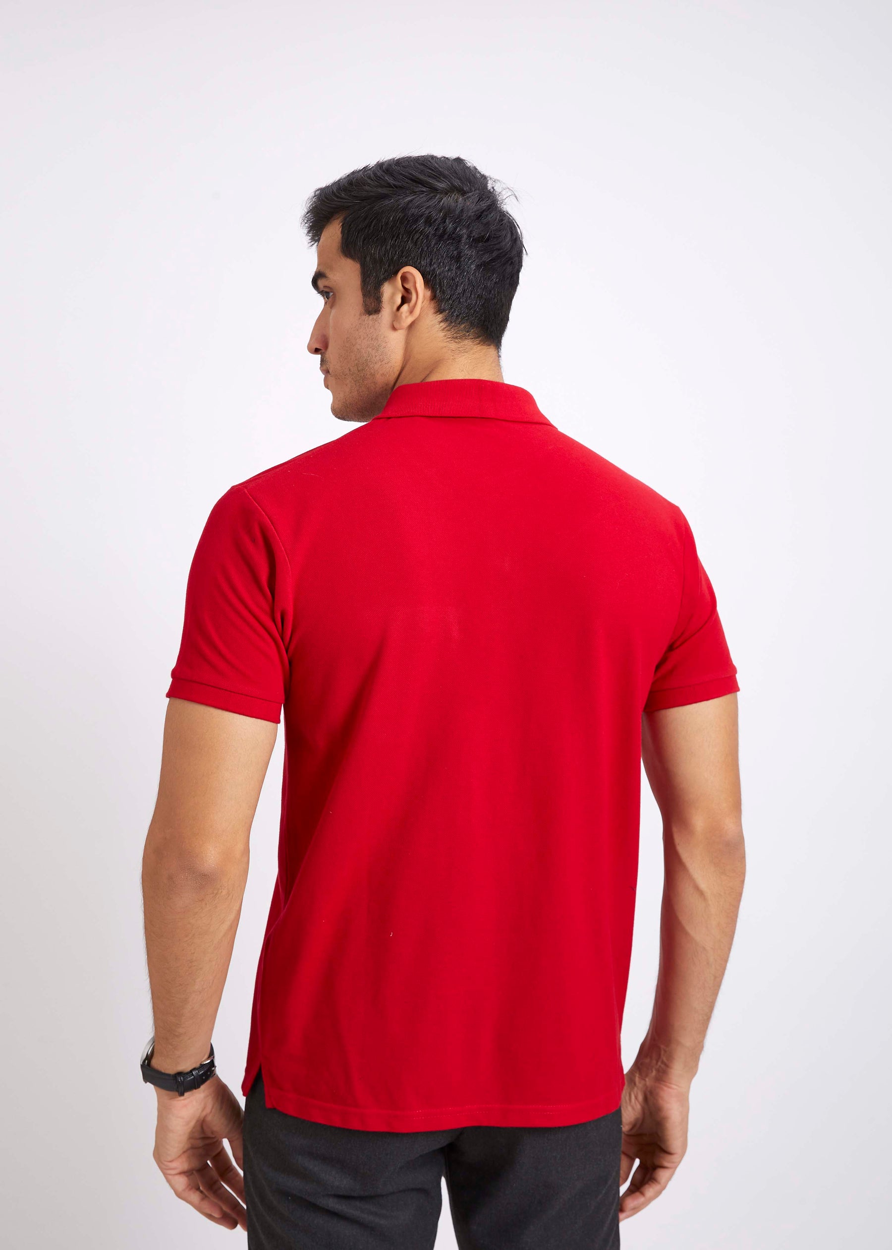 Men's Polo T-Shirt with Pocket - Blood Red