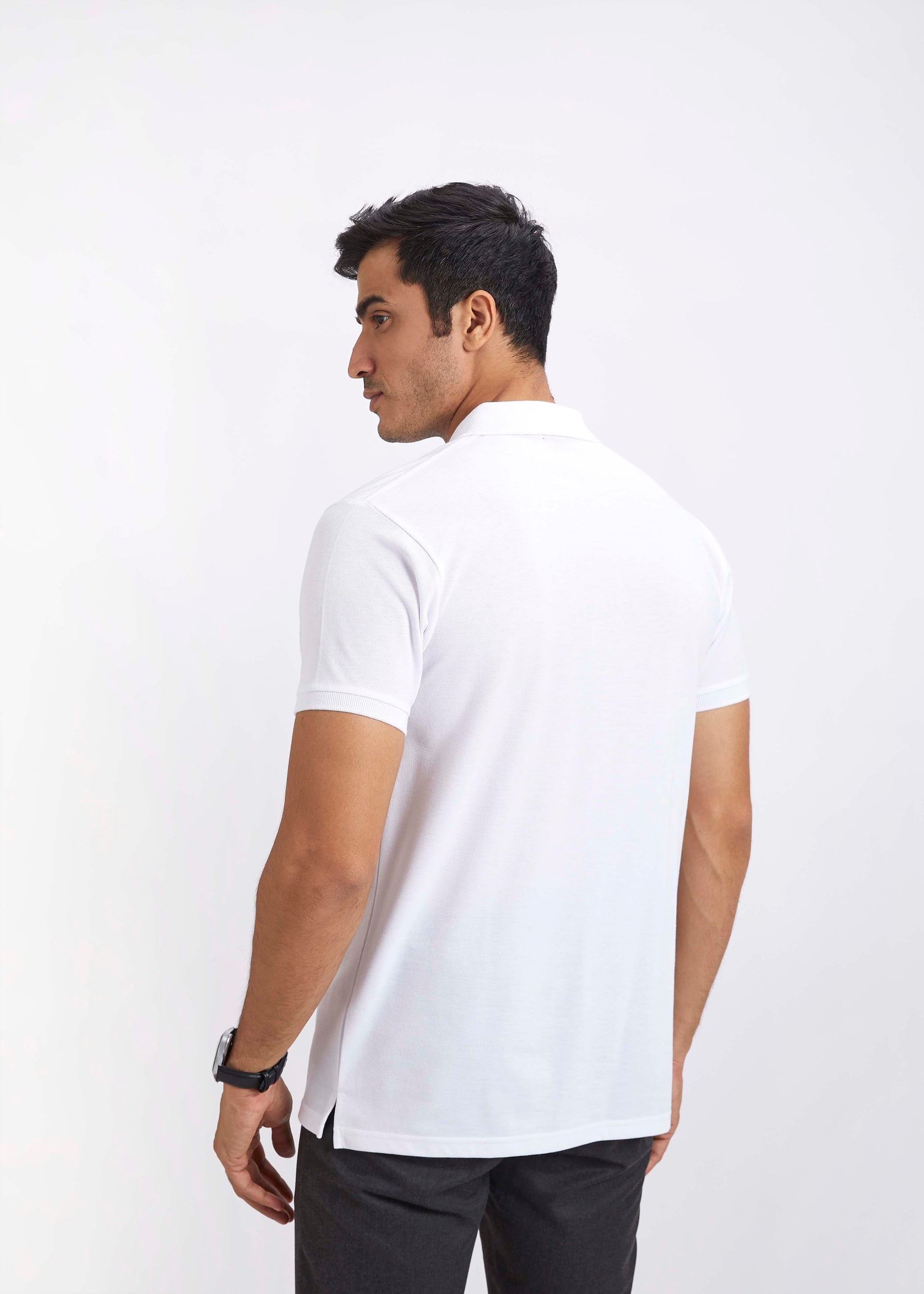 Men's Polo T-Shirt with Pocket - White