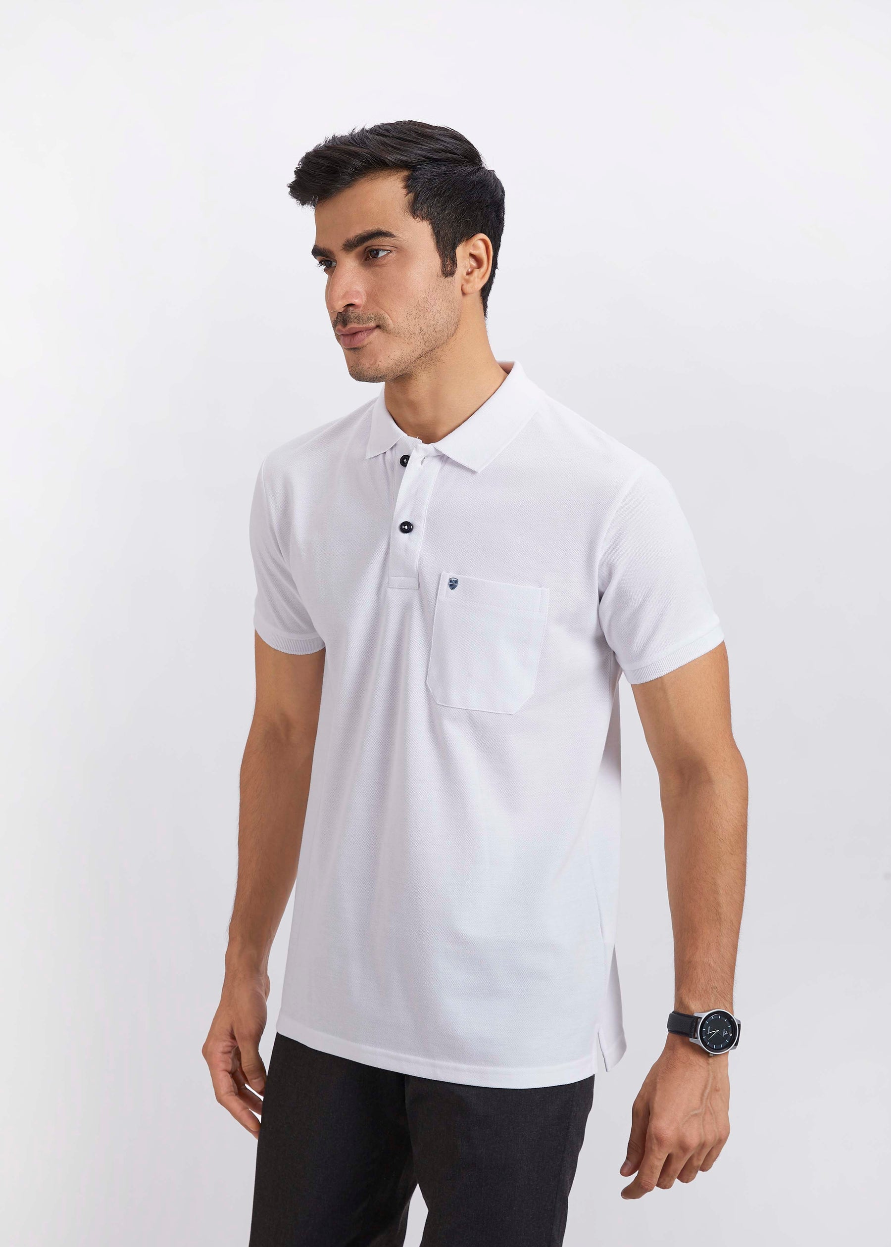 Men's Polo T-Shirt with Pocket - White