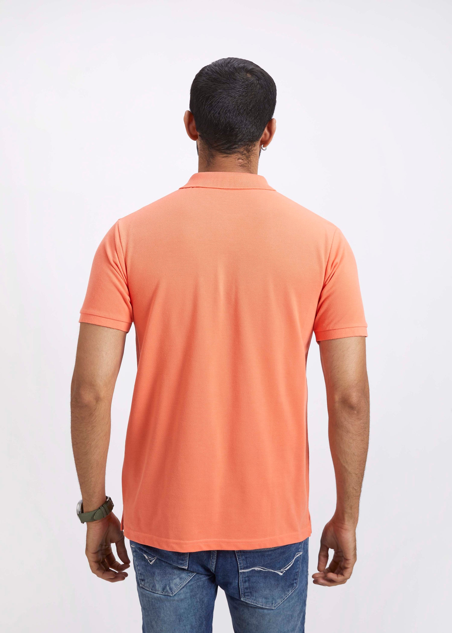 Men's Polo T-Shirt with Pocket - Orange