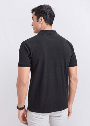 Men's Polo T-Shirt with Pocket - Anthra