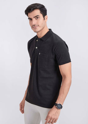 Men's Polo T-Shirt with Pocket - Anthra