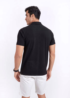 Men's Polo T-Shirt with Pocket - Black