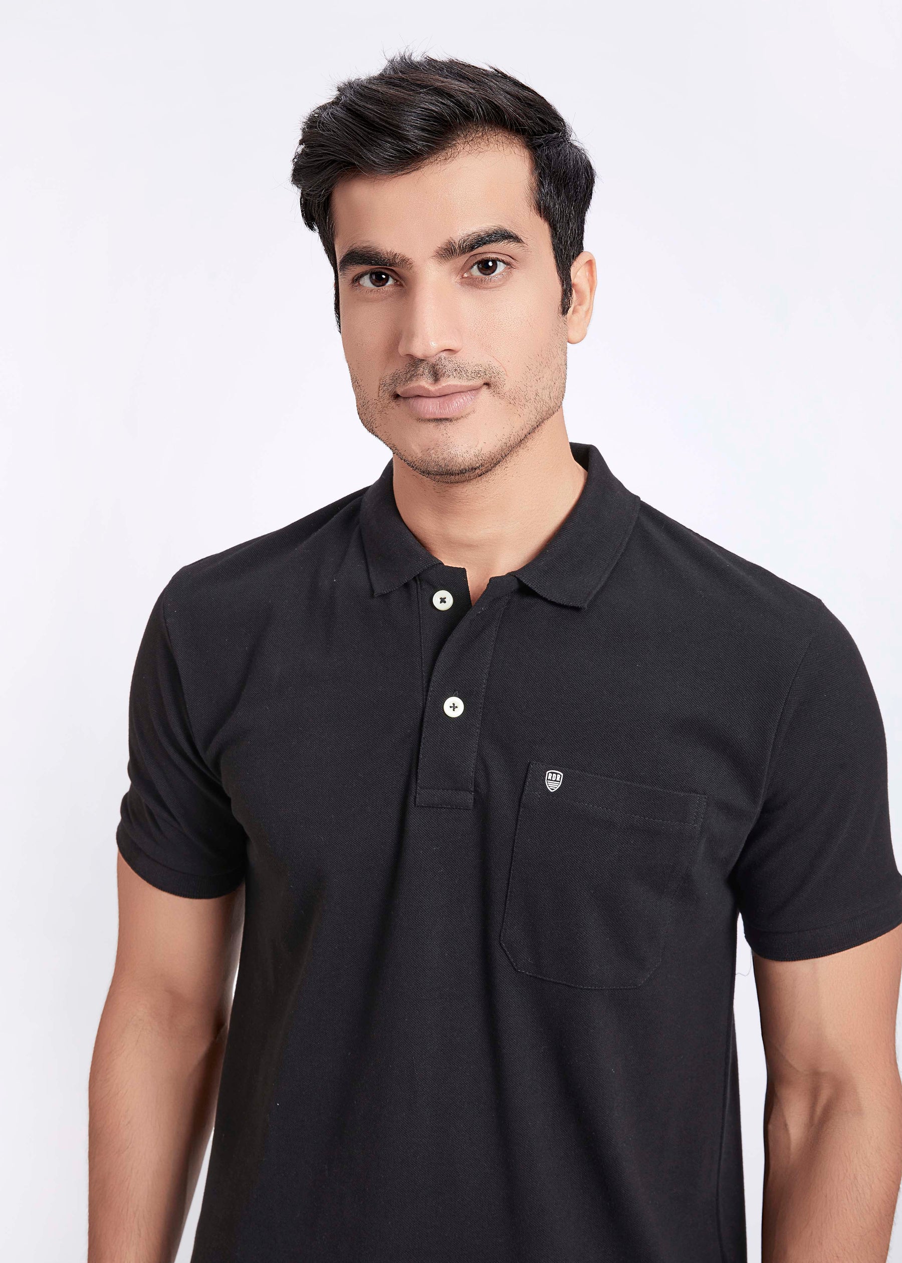 Men's Polo T-Shirt with Pocket - Black