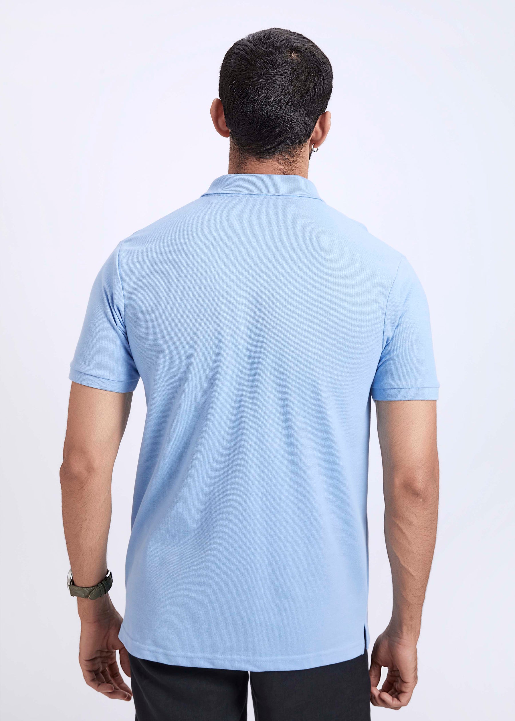 Men's Polo T-Shirt with Pocket - Sky