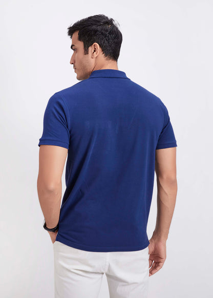 Men's Polo T-Shirt with Pocket - Dark Blue