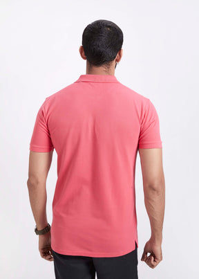 Men's Polo T-Shirt with Pocket - Light Pink