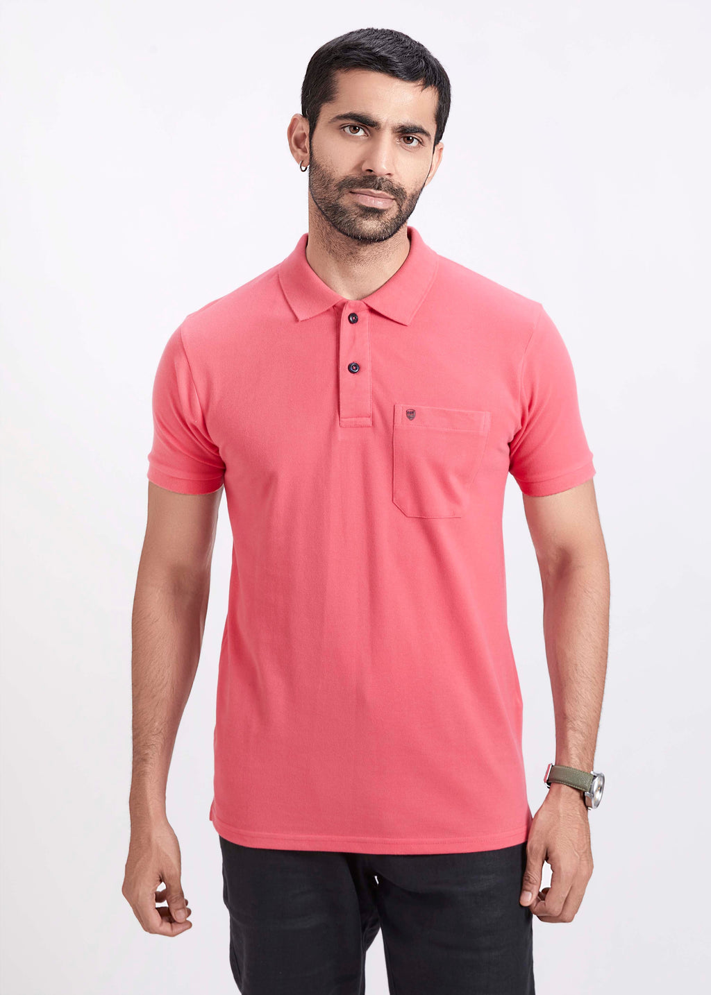 Basic Polo with Pocket - Light Pink