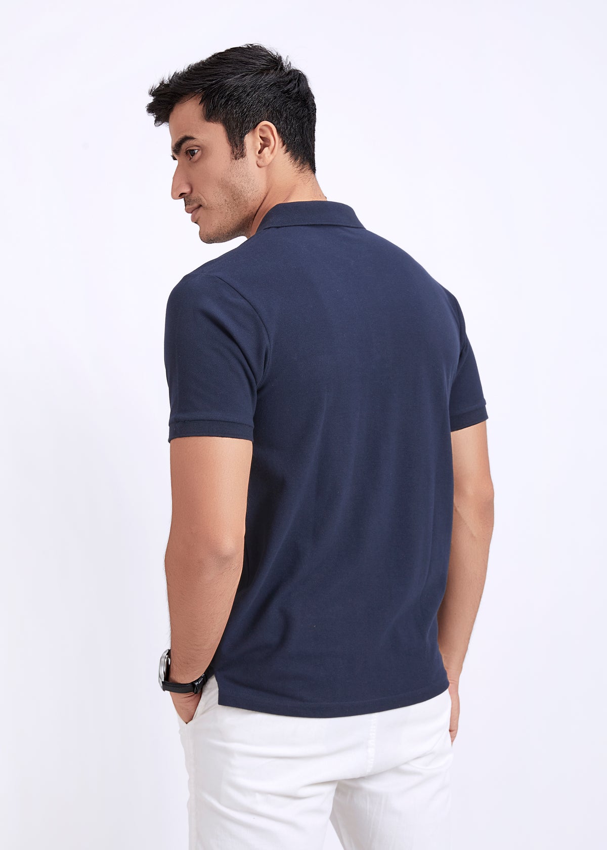 Men's Polo T-Shirt with Pocket - Navy