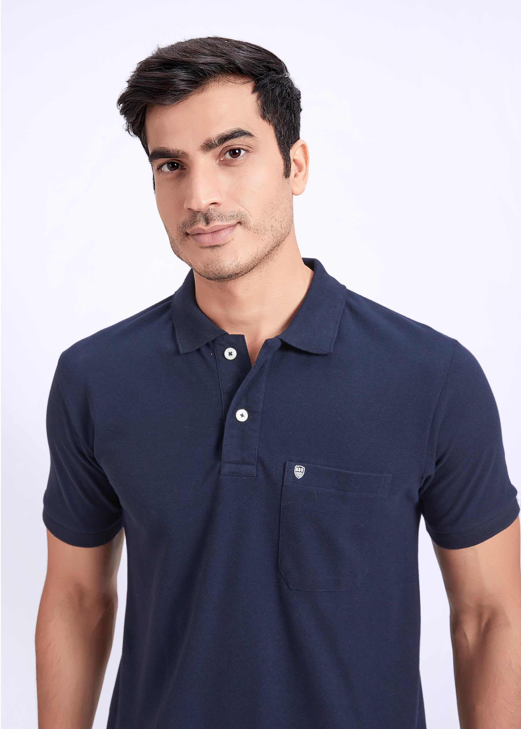 Men's Polo T-Shirt with Pocket - Navy