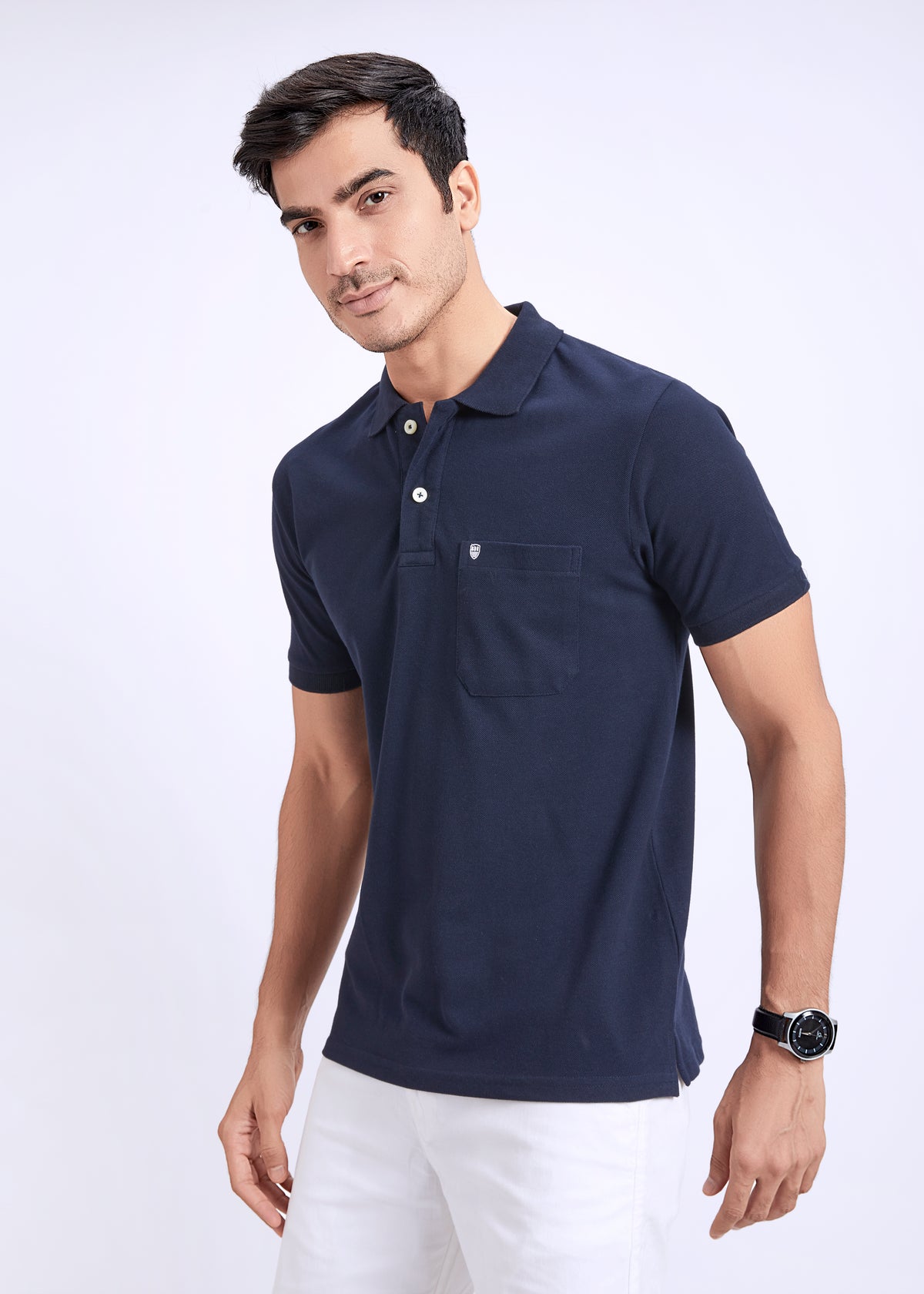 Men's Polo with Pocket - Navy