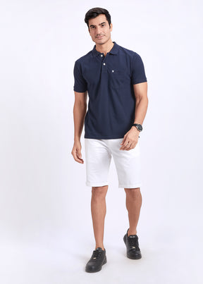 Men's Polo T-Shirt with Pocket - Navy