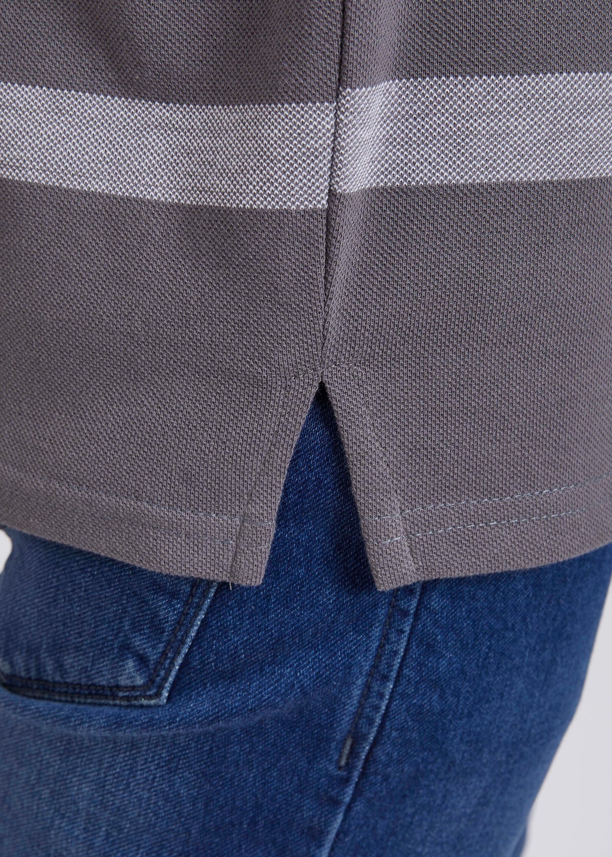 Full Sleeves Striped Polo T-Shirt With Pocket