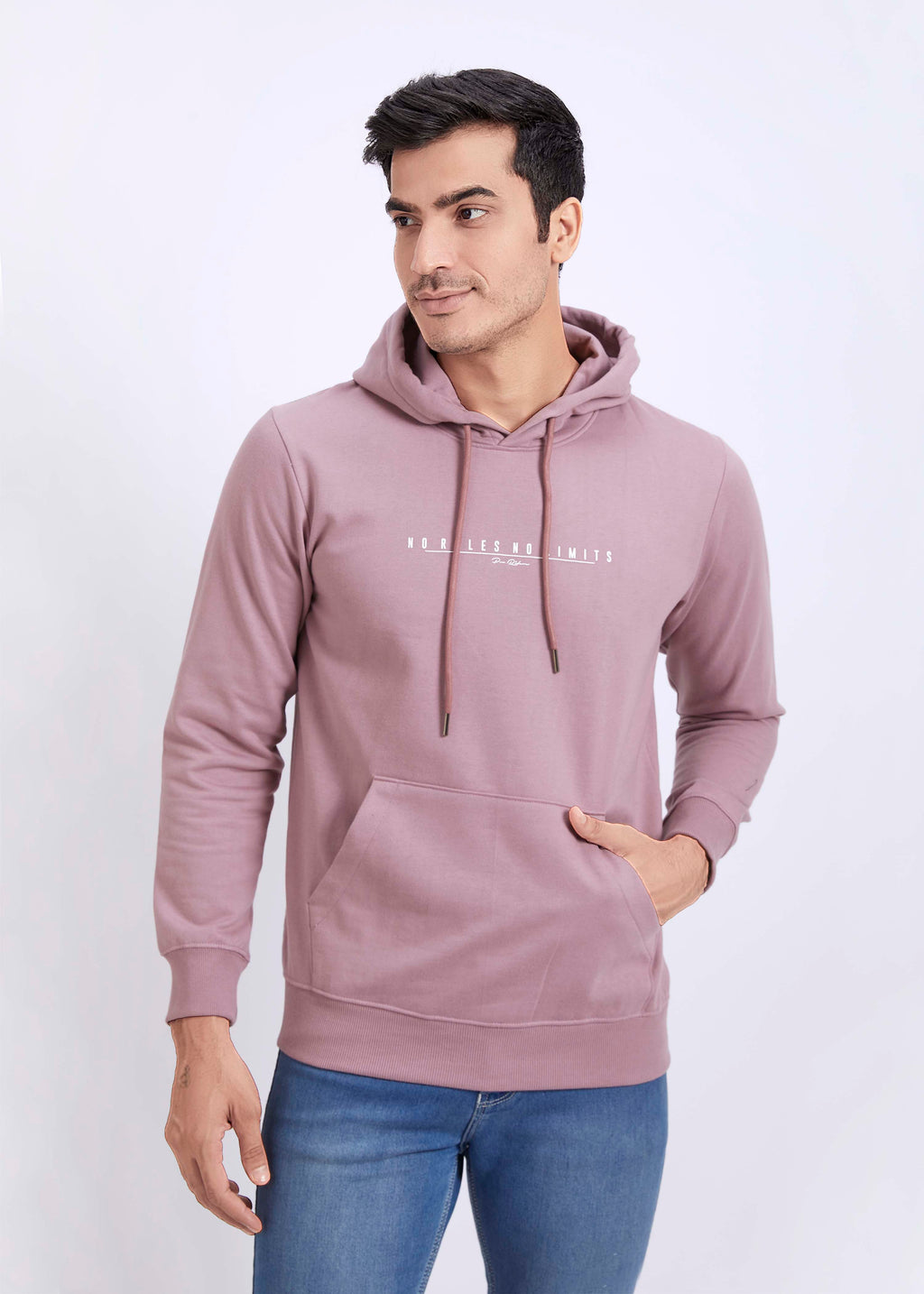 Cotton Fleece Printed Hoodie - Onion