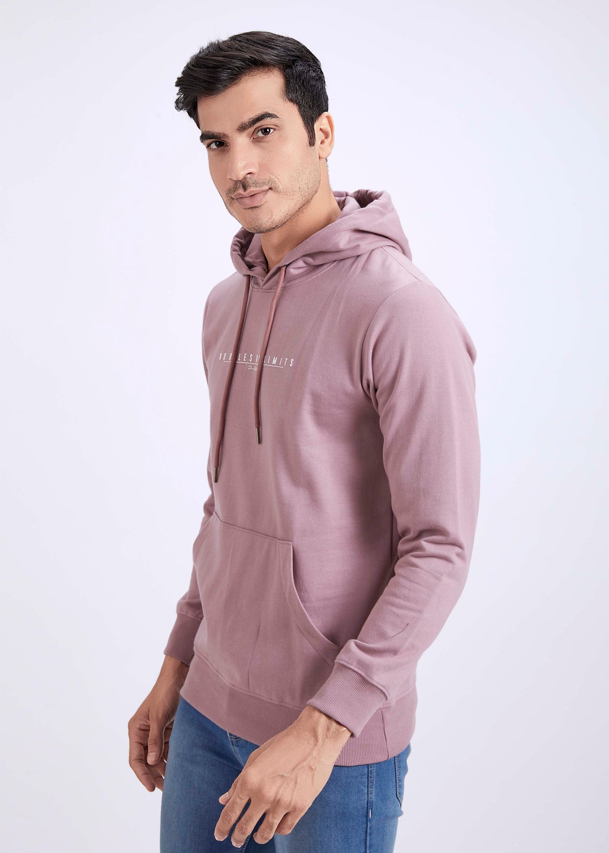 Cotton Fleece Printed Hoodie - Onion