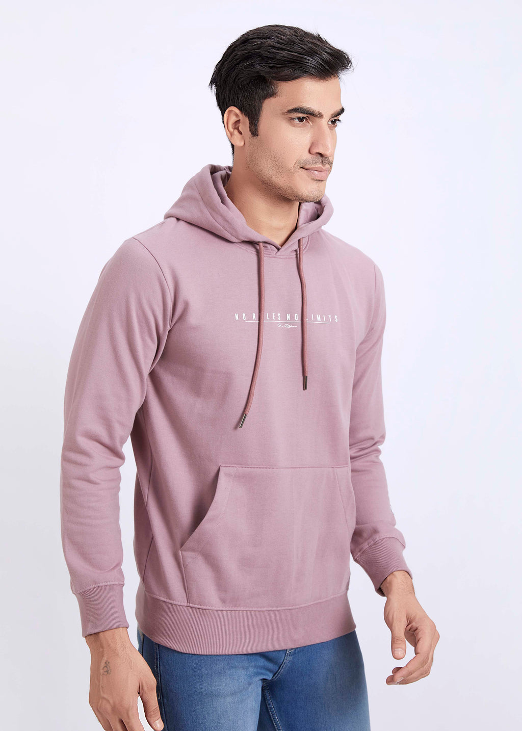 Cotton Fleece Printed Hoodie - Onion