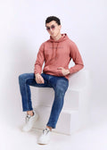 Cotton Fleece Printed Hoodie - Peach
