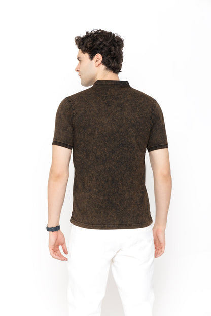 Tie-Dye Polo T-Shirt Olive