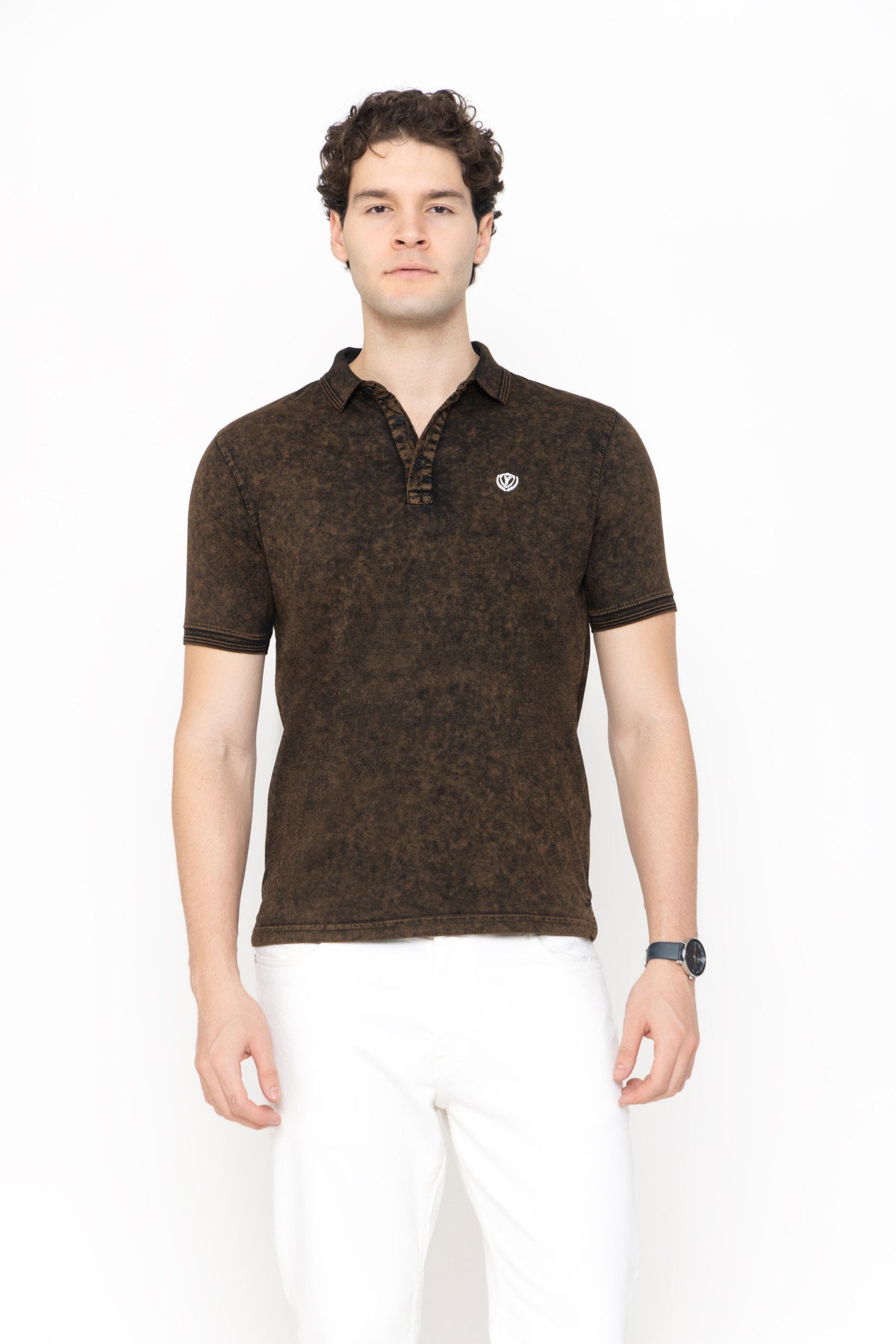 Tie-Dye Polo - Olive