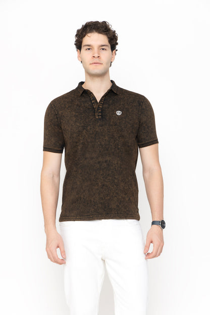 Tie-Dye Polo T-Shirt Olive