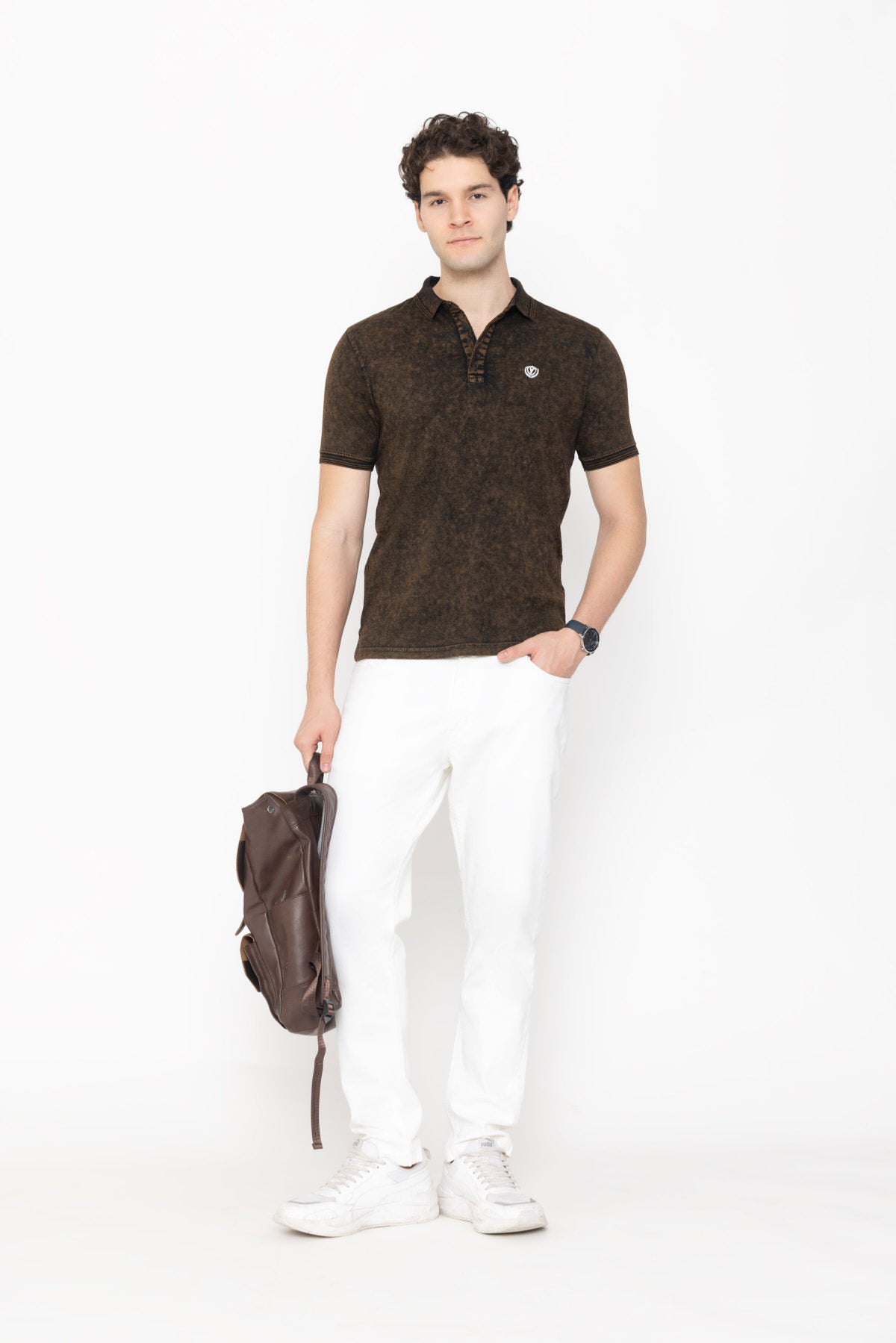 Tie-Dye Polo - Olive