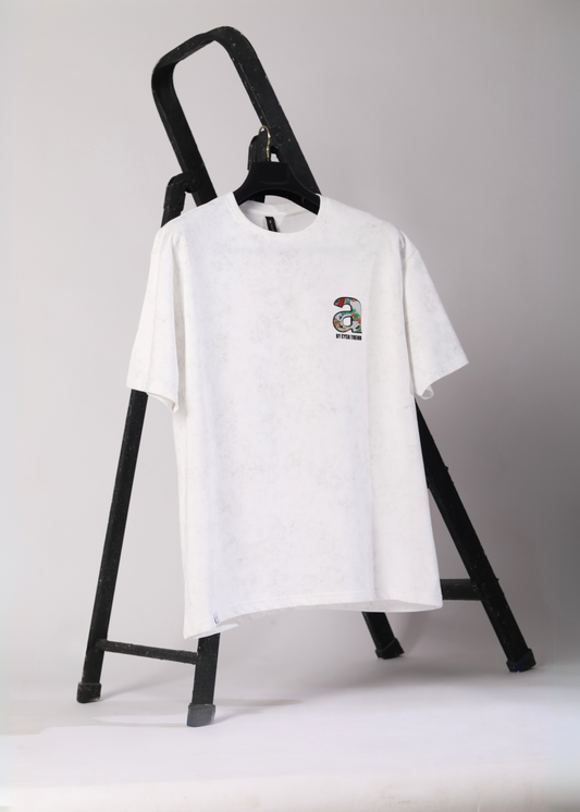 Men's Printed Oversized T-Shirt-White