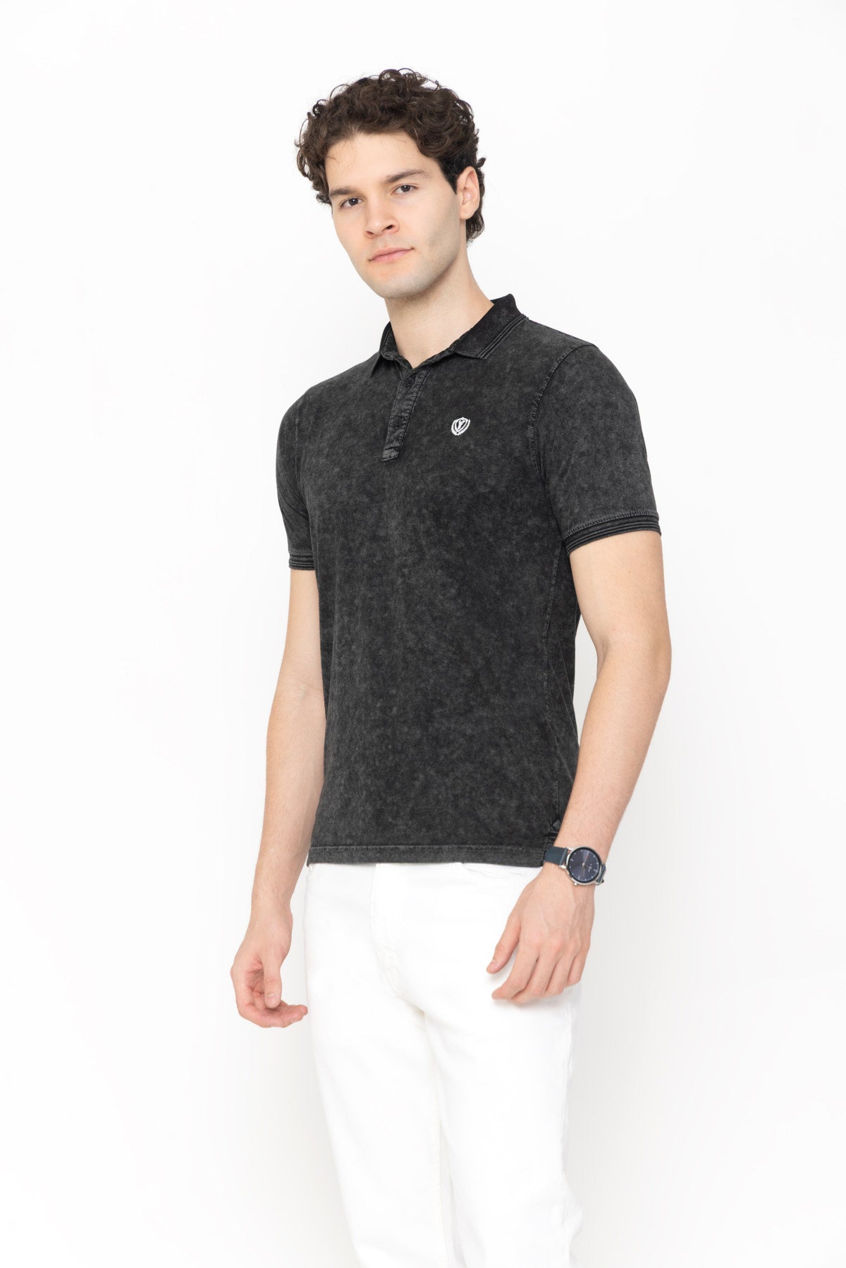 Tie-Dye Polo T-Shirt Black
