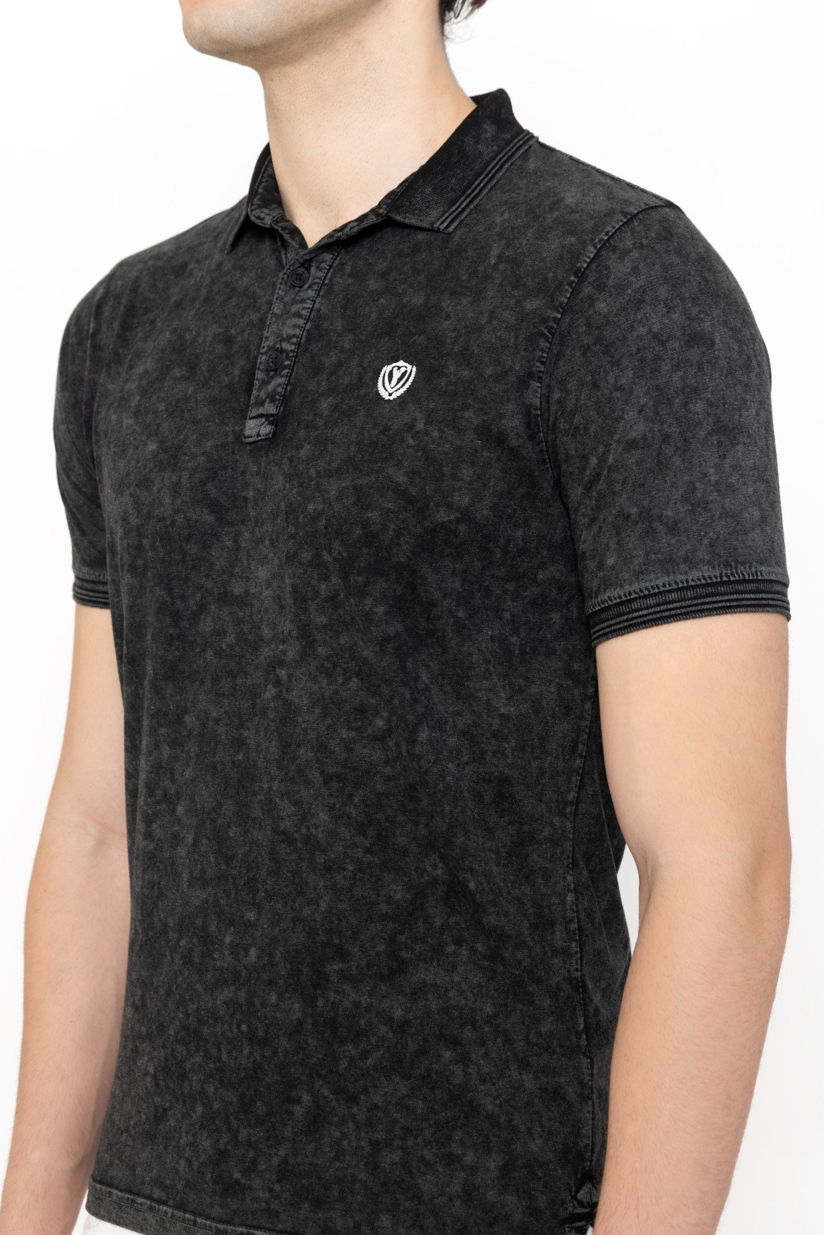 Tie-Dye Polo T-Shirt Black