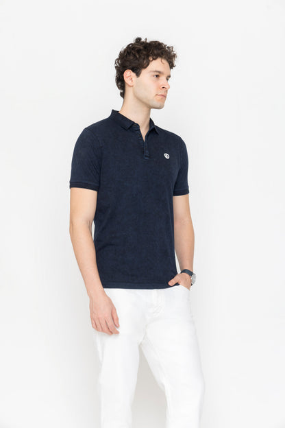 Tie-Dye Polo T-Shirt Denim