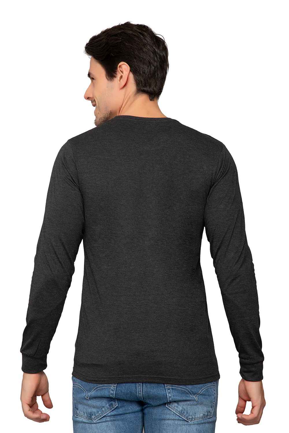 Black Plain T-shirt for Men and Women Full Sleeve | Jopokart