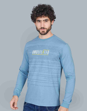 Self Knit Full Sleeve T-Shirt - Teal