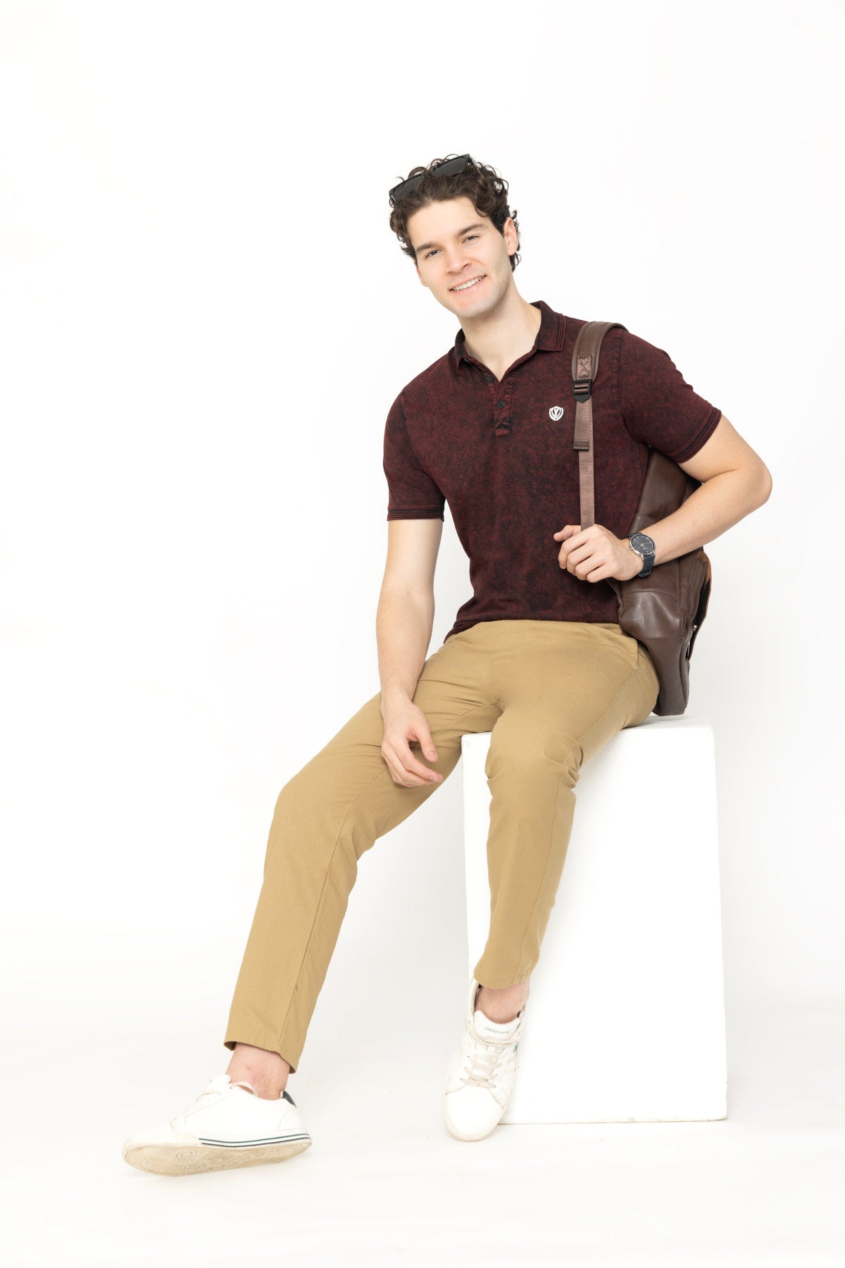 Tie-Dye Polo - Wine